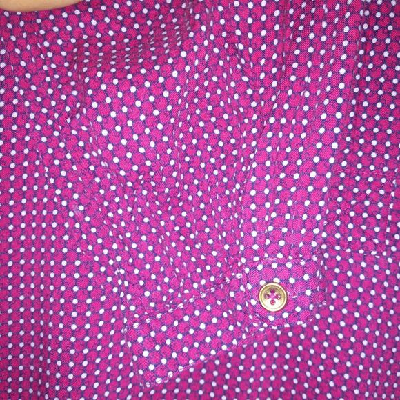 Tommy Hilfiger X-Large Geometric Dots Blouse-Split Neck-Button Cuffs-Long Sleeve - Picture 6 of 9